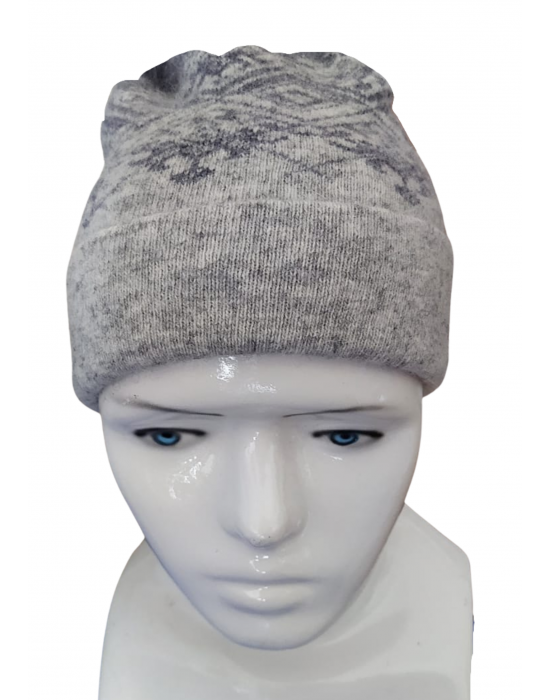 Angora wool matrix design cap grey